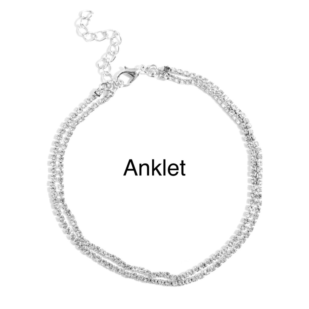 Silver Rhinestone Anklet